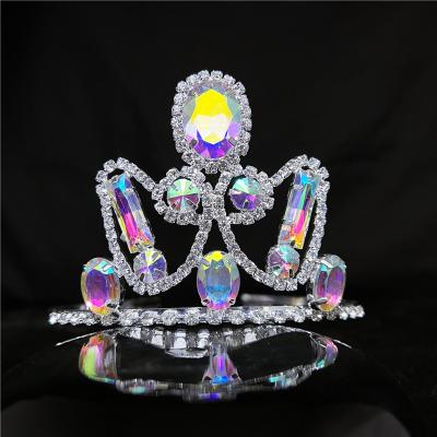 China Wholesale custom ab pageant stones cheap kids tiaras small prom crowns for sale