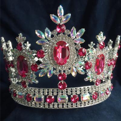 China Wholesale Customized Rhinestone Crystal Beauty Queen Tiara Rose Crown Cutout Band Pageant Pageant for sale