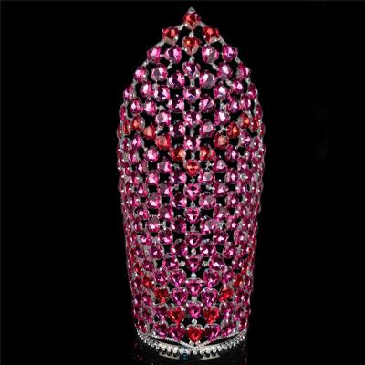 China Wholesale Custom Made Large Miss World Accessories Rhinestone Pageant Crown Crystal Beauty Queen Large Tiara for sale