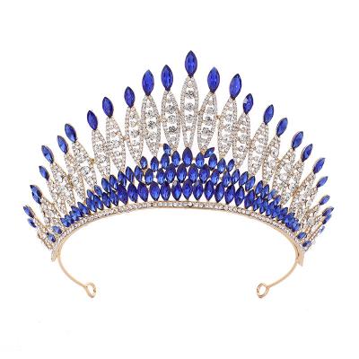 China Princess Tiara Crown Headpiece Tiara Luxury Rhinestone Beauty Pageant Crown Headband Exhibition Catwalk Headpiece for sale