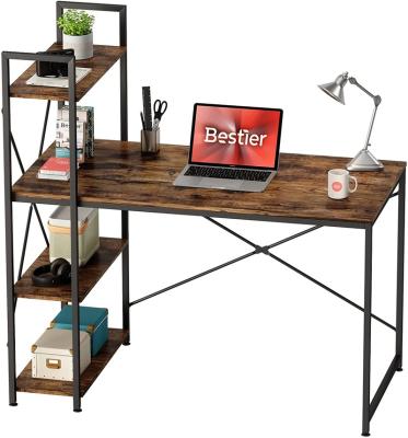 China Convertible Reversible Home Office Corner Listing Board for Small Space Computer Desk with Storage Shelves for sale