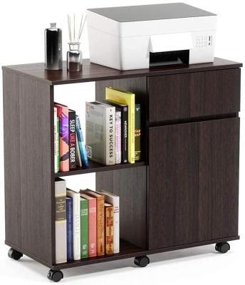 China Modern Home Office Printer Stand With Open Storage Shelves Wooden File Cabinet With Drawer for sale