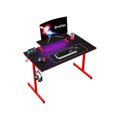 China Contemporary 44 Inch LED Table Lights Gaming Computer Desk with Cup Holder and 2 Earphone Hooks for sale