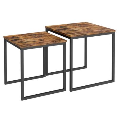 China BESTIER Movable Nesting Table Set Of 2 , End Table For Modern Living Room Square Coffee Table for sale