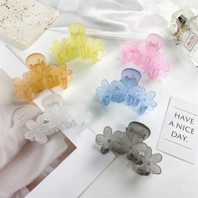 China Korean Clear Hair Accessories Flower New Shape Hair Claw Summer Acrylic Hair Cuts Hairpin Crab Ponytail Clip Fashion Hair Accessories Gifts for sale