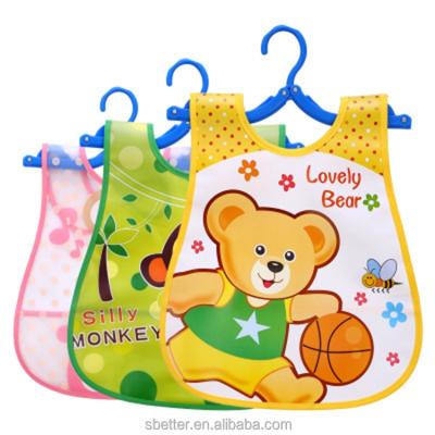 China Baby Bibs Antibacterial Adjustable Meal Pockets Baby Cartoon Feeding Kids Bibs EVA Plastic Waterproof Lunch Feeding Apron Baby Stuff for sale