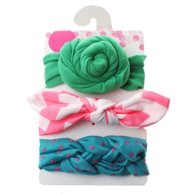 China Silk 3 Pcs/Set Lovely Bowknot Elastic Head Bands For Babies Headband For Kids Tuban Baby Accessories Hair Set for sale