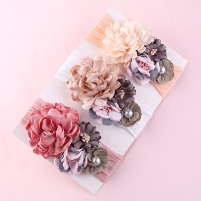 China Soft Fabric Baby Headband For Toddler Fashion Big Flower Bow Turban Knot Wrap Headband Stretch Girls Headbands for sale