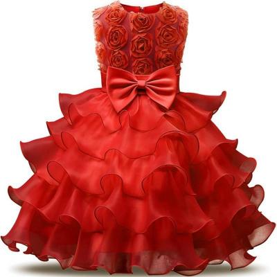 China New Years Girls Communion Bridesmaid Wedding Birthday Kids 3-8 Breathable Baby First Dress Girl Kids Party Wear for sale