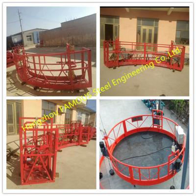 China 90 Degree Hoist Working Platform Round Design Modular Cradle With Anti Slip Checkered Plate for sale