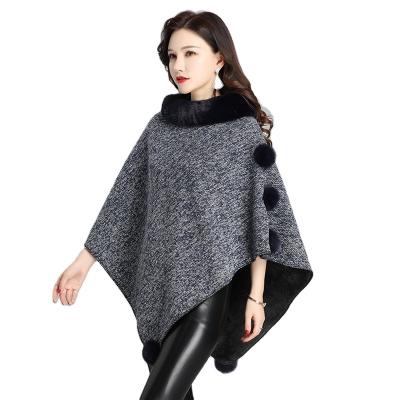 China Wholesale Faux fur 2022 women's latest warm simple fur poncho high quality ladies faux fur sweater cape winter high quality for sale