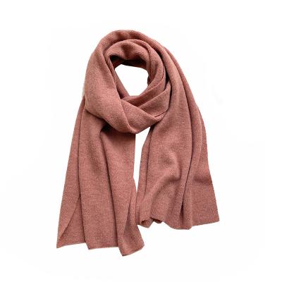 China 2020 cashmere hot sale ready to ship winter pure elastic warm women shawl simple color kint scarf for sale