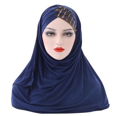 China Wholesale 2021 Popular Character Muslim Hijab Hat Fashion Simple Ladies Malaysia Turban Hat for sale