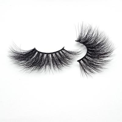 China Natural Soft Wholesale real super fluffy 5D6D private label 25mm natural full strip mink eyelashes for sale