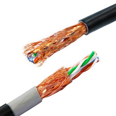 China LAN cabling cat6 ethernet cable 100 meter pure LAN cable price 23AWG copper/CCA sftp cat6 outdoor cable pass test for sale