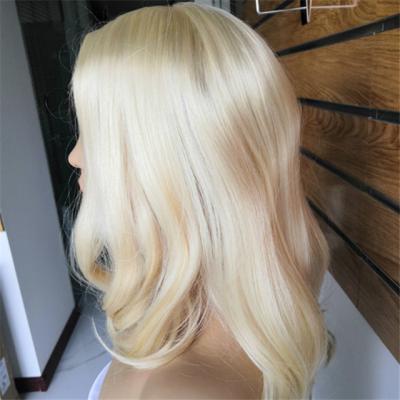 China Golden Blonde Color Silky Straight Wave Wavy Silk Top With Hair Wigs Weft Jewish Wigs Kosher Wigs For Medical Use for sale