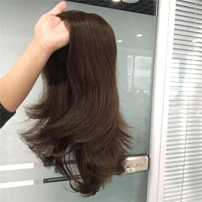 China Half Handtied Silky Straight Human Hair Wigs Medical Cancer Wave Wigs For Hairloss Women In Stock for sale