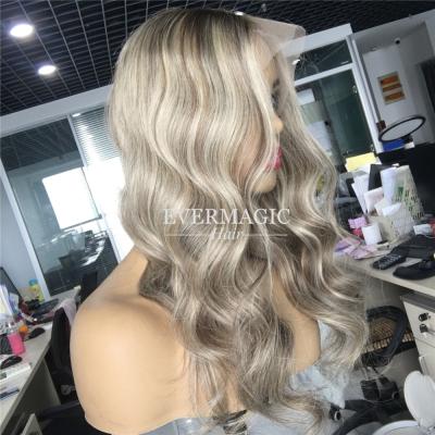 China White Women's Balayage Wave Hair Color Lace Front Wigs Silky Straight Luxury Wavy Colors Human Hair Wigs for sale