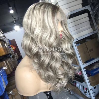 China Brown Ombre Color Lace Wigs Balayage Ash Wave Hair Color Silky Straight Blonde Full Lace Frontal Wigs for sale