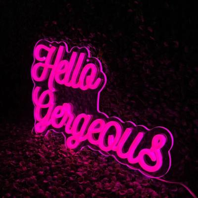 China Free Customs Lead Buildings Design Custom Gorgeous Hello Neon Sign For Wedding Shop Party Home Indoor And Outdoor Waterproof Neon Sign Decor for sale