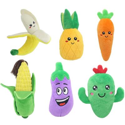 China HY-New 2021 Viable Fruit and Vegetable Toy Pet Plush Squeak Toys Small Pet Fruit and Vegetable Stuffed Animal Toys for sale