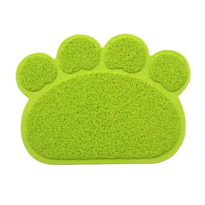 China Viable Wholesale Custom HY Cat Footprint Cat Litter Mat Toilet Mat PVC Mat Pet Mat for sale