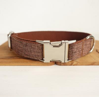 China HY 2021 Wholesale New Style Dog Leash Collar Brown Plaid Dog Collar Pet Viable for sale