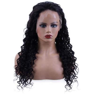 China Straight Deep Wave Full Lace Wig With Natural Hairline In Stock 100% Brazilian Remy Human Hair Full Lace Wig for sale