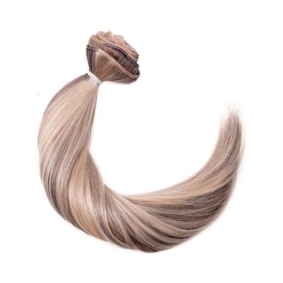 China Silky Straight Wave Seamless Clip In Raw Remy Virgin Clip In Human Hair Extension Natural Cuticle Aligned Hair Extensions for sale