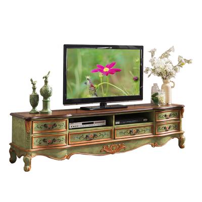 China New Style Wooden Furniture Hand Painted Home Living Room Sets TV Stands Solid Wood TV Cabinets for sale