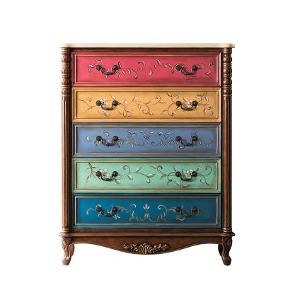 China Bombay Furniture Elegant Eye-catching Hand Painted Wooden Accent Chest Of Solid Wood Drawers For Bedroom Bedside for sale