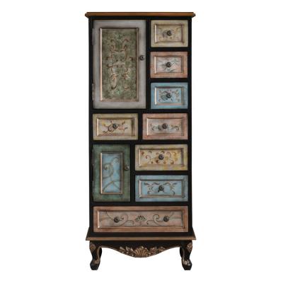 China Vintage Antique Finish Living Room Bedroom Furniture Bombay Chest Of Drawers Classic Hand Painted Expandable for sale