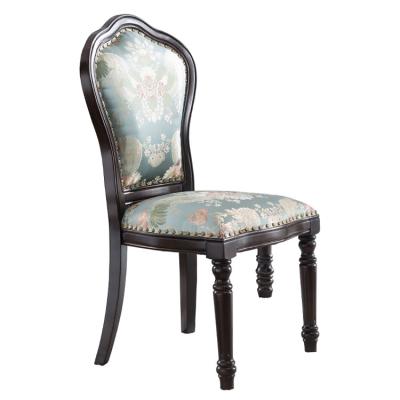 China Extendable Excellent Quality Pure Hand Painted Dining Sets European Style Genuine Upholstered Solid Wood Dining Chair for sale