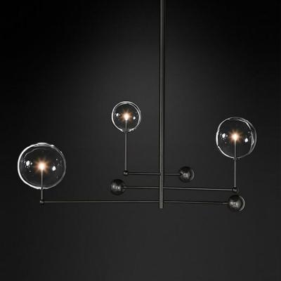 China ST-2909-3 110V/220V 3*G4 Modern Modern Bulbs Art Deco Glass Ceiling Lamp Glass Pendant Light Chandelier for sale