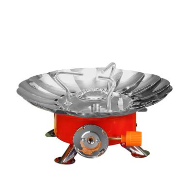 China Manual Portable Windproof Outdoor Cooking Single Burner Lotus Furnace Butane Gas Stoves Camping Stove for sale