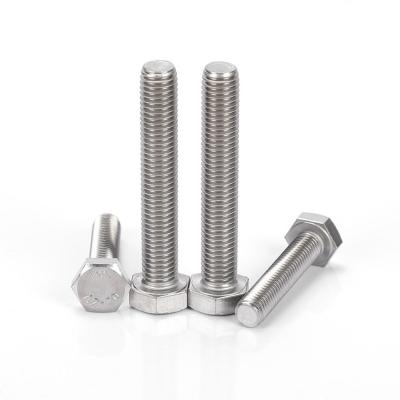 China Factory Price M8 M10 Stainless Steel304 Stainless Steel Hex Bolt Head Din933 Heagon Screw Bolts for sale