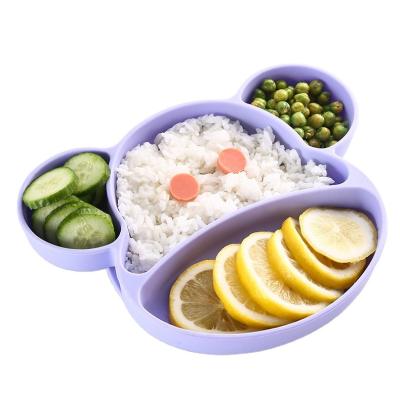 China Sustainable Manufacturers Supply New Children's Silicone Dinner Dish Infant And Toddler Compartment Food Dinner Dish for sale