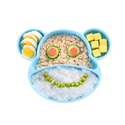 China Eco-Friendly Tableware Divided Grate Silicone Bowl Baby Food Supplement Bowl Sustainable Silicone Dinner Plate Kids for sale