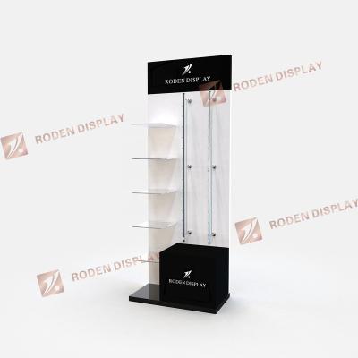 China Eyeglass Store Fashion Metal Optical Display Showcase Sunglass Floor Display With Lock Bar for sale