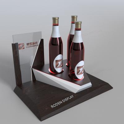 China Bottle Presentation Display Ship Shape Bottle Glorifier Wood Wine Display Rack Table Top Hot Sale for sale