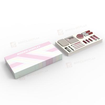 China Recycled Materials High End Cosmetics Gift Box with White Velvet EVA Tray Makeup Packaging for sale