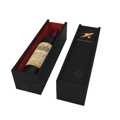 China Handmade Single Wine Case Wooden Texture Packaging Case For Bottle Box Hot Sale for sale