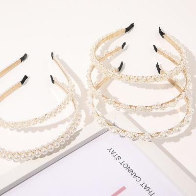 China 2021 Luxury New Arrival Style Headband Korean Hair Band Korean Baroque Headbands Pearls For Woman for sale