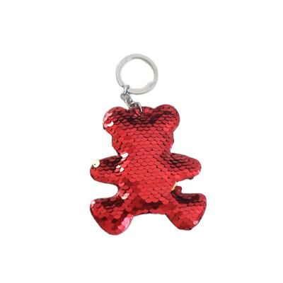 China Trendy Trendy Bling Cute Crafts Gifts Girl Two Colors Back Shape Sequin Key Chain Cheap Key Chain. for sale