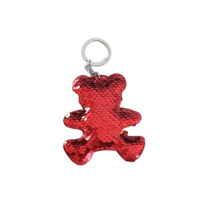 China Trendy Trendy Bling Cute Crafts Gifts Girl Two Colors Back Shape Sequin Key Chain Cheap Key Chain. for sale