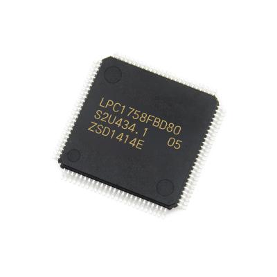 China Original Microcontroller Chips IC MCU 32BIT 512KB NORMAL FLASH 80LQFP LPC1758FBD80 for sale