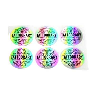 China Custom Holographic Reflection Rainbow Holographic Stickers Mark Prismatic Hologram Sticker Adhesive Laser for sale