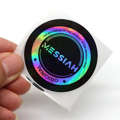 China Hot Sale Holographic Die Cut Logo Hologram Sticker Holographic Label Reflective Rainbow Glitter Custom for sale