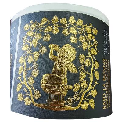 China Waterproof custom wine label sticker embossed metal wine label sticker for sale for sale