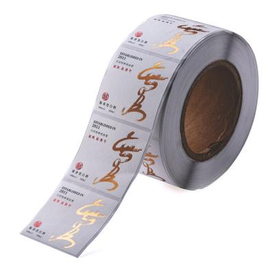 China Waterproof custom wine label sticker embossed metal wine label sticker for sale for sale